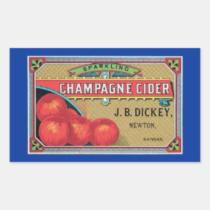 Champagne Cider  Apple Crate Rechthoekige Sticker