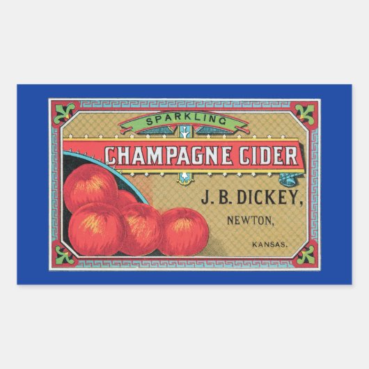 Champagne Cider Apple Crate Rechthoekige Sticker (Voorkant)