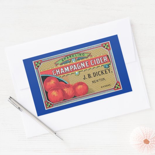 Champagne Cider  Apple Crate Rechthoekige Sticker (Envelop)