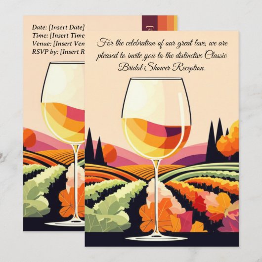 Champagne Classic Elegance vrijgezellenfeest Kaart (Voorkant / Achterkant)