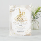 Champagne Cloud Nine Bruiloftsuitnodiging Kaart (Staand voorkant)