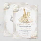 Champagne Cloud Nine Bruiloftsuitnodiging Kaart (Voorkant / Achterkant)