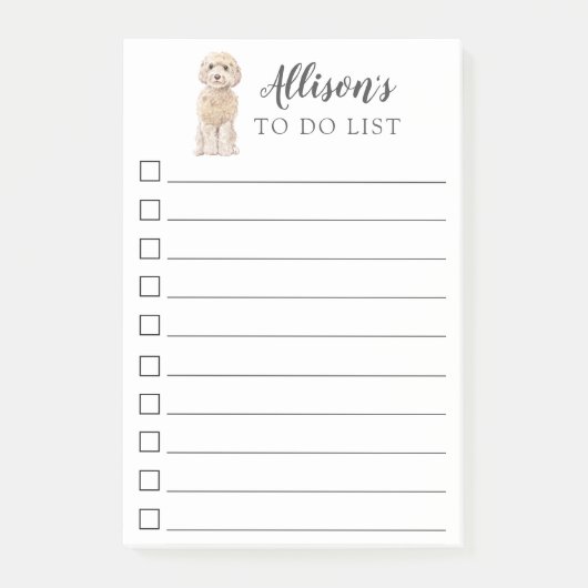 champagne cockapoo Dog gepersonaliseerd om lijst t Post-it® Notes (Voorkant)