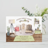 champagne cockapoo Dog Moving Announcement Kaart (Staand voorkant)