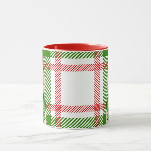 Champagne Cockapoo en Plaid Kerst Mok (Midden)