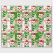 Champagne Cockapoo en Plaid Kerstvakantie Cadeaupapier (Vlak)