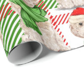 Champagne Cockapoo en Plaid Kerstvakantie Cadeaupapier (Rol Hoek)