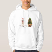 Champagne Cockapoo Funny Kerstmis Dog met boom Hoodie (Voorkant)