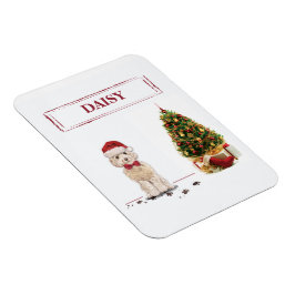 Champagne Cockapoo Funny Kerstmis Dog met boom Magneet