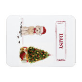 Champagne Cockapoo Funny Kerstmis Dog met boom Magneet (Horizontaal)