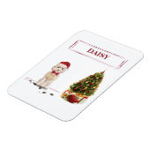 Champagne Cockapoo Funny Kerstmis Dog met boom Magneet (Linkerzijde)