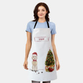 Champagne Cockapoo Funny Kerstmis Dog met boom Schort (Gedragen)