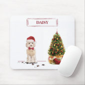 Champagne Cockapoo Grappige Kersthond met Kerstboo Muismat (Met muis)