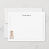 Champagne Cockapoo Gray Border Personalized Notitiekaartje (Voorkant)