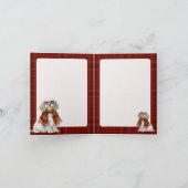 Champagne Cockapoo Hond Wijn Plaid Monogram Kaart (Binnen)