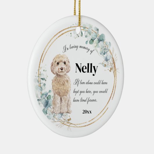 Champagne Cockapoo in het liefhebben van Memory Pe Keramisch Ornament (Rechts)