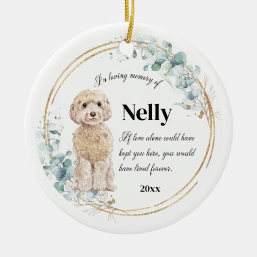 Champagne Cockapoo in het liefhebben van Memory Pe Keramisch Ornament (Voorkant)