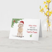 Champagne Cockapoo Kerstmis Van Hond In Grappig Kaart (Gele Bloem)