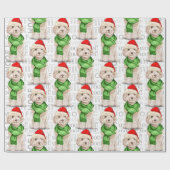 Champagne Cockapoo Kerstvakantie Wrapping Papier (Vlak)