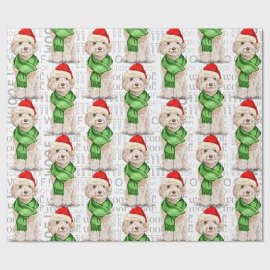 Champagne Cockapoo Kerstvakantie Wrapping Papier (Vlak)