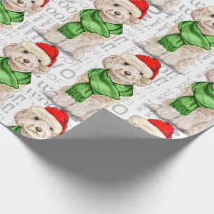 Champagne Cockapoo Kerstvakantie Wrapping Papier