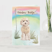 Champagne Cockapoo Pet Sympathie Over Regenboog Kaart (Voorkant)
