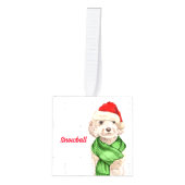 Champagne Cockapoo Two Photo Holiday Cube Ornament (Voorkant)