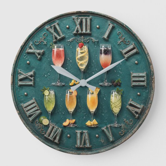 Champagne Cocktail Home Bar Decor Grote Klok (Voorkant)