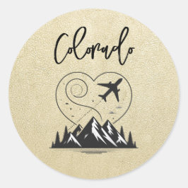 Champagne Colorado Passport Ronde Sticker