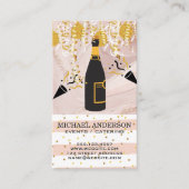 Champagne/Confetti en ballonnen Visitekaartje (Voorkant)