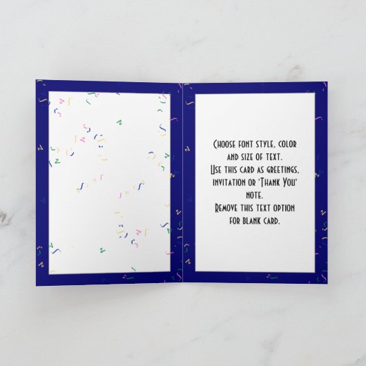 Champagne & Confetti Gelukkig Nieuwjaar Feestdagen Kaart (Binnen)