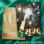 Champagne Confetti Happy New Year 2 Side Design Feestdagenkaart