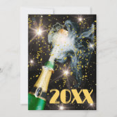 Champagne Confetti Happy New Year 2 Side Design Feestdagenkaart (Voorkant)