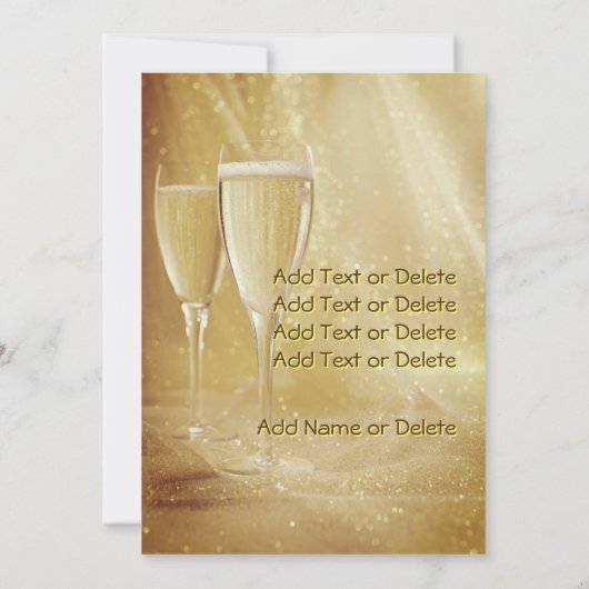 Champagne Confetti Happy New Year 2 Side Design Feestdagenkaart (Achterkant)