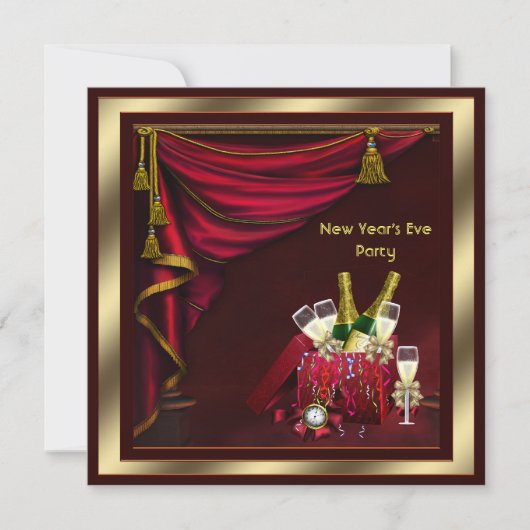Champagne Confetti Nieuwjaarsfeest Kaart (Voorkant)