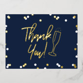 Champagne Confetti Wedding Dank je wel Folie Uitnodiging Briefkaart (Voorkant)