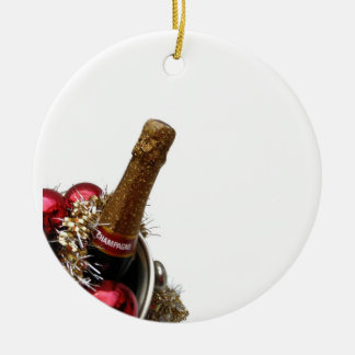 champagne cooler kerstversiering keramisch ornament