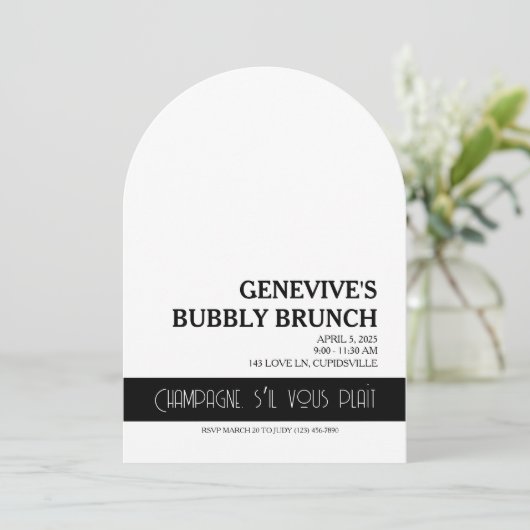 Champagne Coquette Kaart (Staand voorkant)