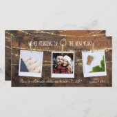 Champagne Cork 2021 Nieuwjaar Rustic Save the Date (Voorkant / Achterkant)