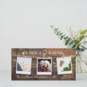 Champagne Cork 2021 Nieuwjaar Rustic Save the Date (Staand voorkant)