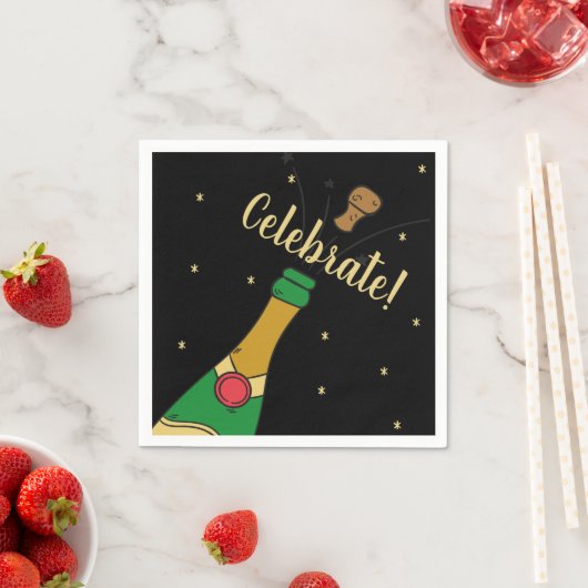Champagne Cork Pop Special Celebration Servetten (Insitu)