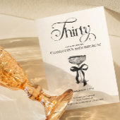 Champagne coupe Black Bow Birthday Party Invite Kaart