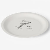 Champagne Coupe Cheers to Birthday Papieren Bordje (Gekanteld)