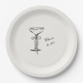 Champagne Coupe Cheers to Birthday Papieren Bordje (Voorkant)