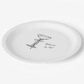 Champagne Coupe Cheers to Birthday White Papieren Bordje (Gekanteld)