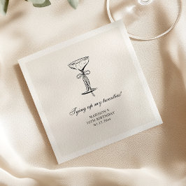 Champagne Coupe Coquette Verjaardag Servet