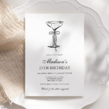 Champagne Coupe Elegante Strik Verjaardagsuitnodig