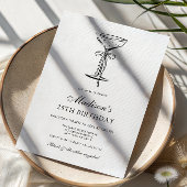Champagne Coupe Elegante Strik Verjaardagsuitnodig Kaart