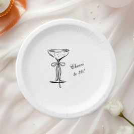Champagne Coupe Klinkt op Verjaardag Wit Papieren Bordje