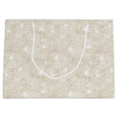 Champagne Cream Sand Glitter Birthday Groot Cadeauzakje (Voorkant)